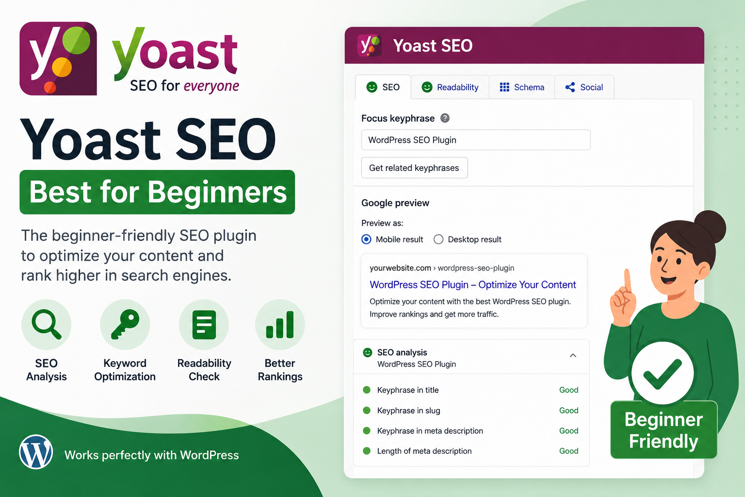 Yoast SEO plugin for beginners with easy WordPress SEO optimization