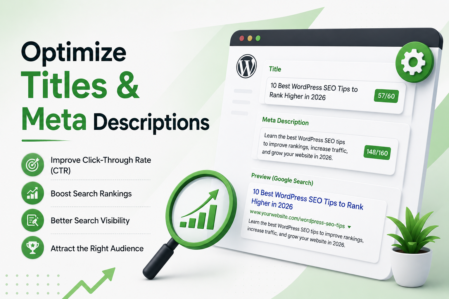 Optimize SEO titles and meta descriptions for better search rankings