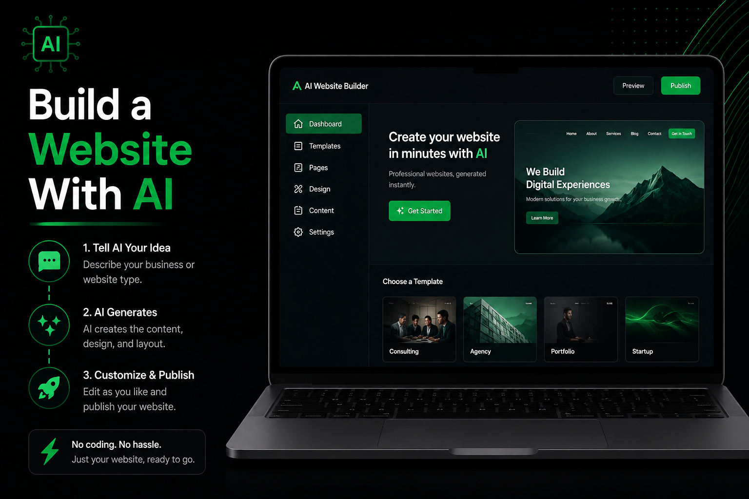 building a website with AI without coding