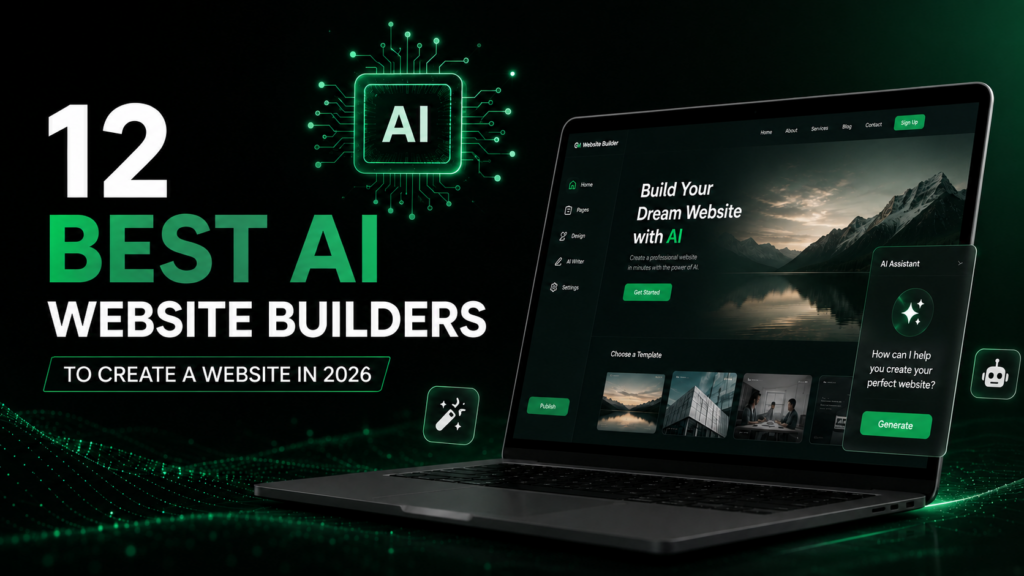 AI website builder creating a website
