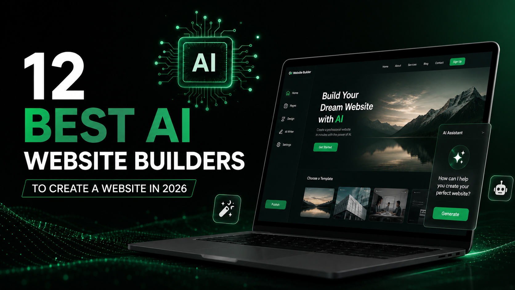 AI website builder creating a website