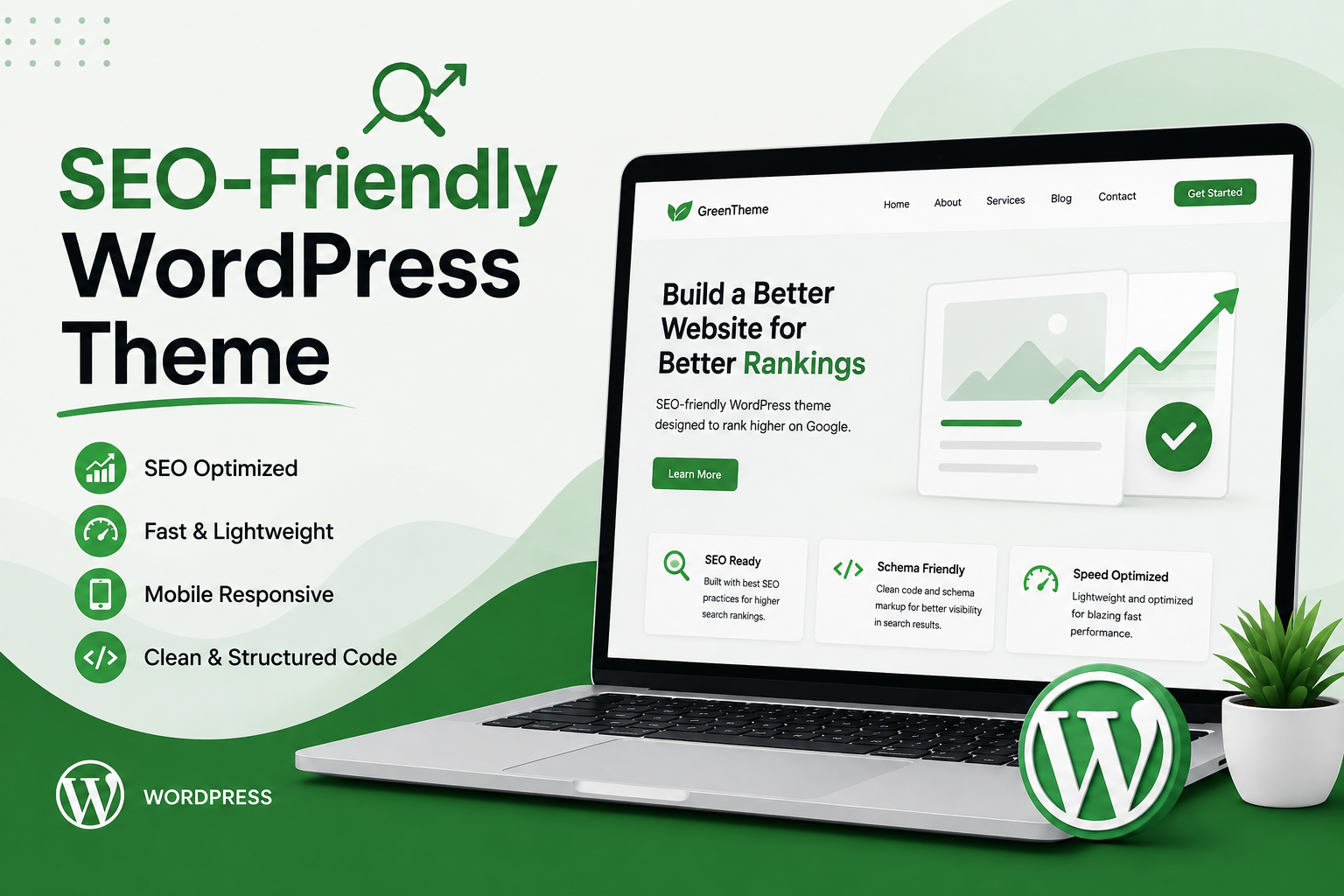 SEO-friendly WordPress theme optimized for better search rankings