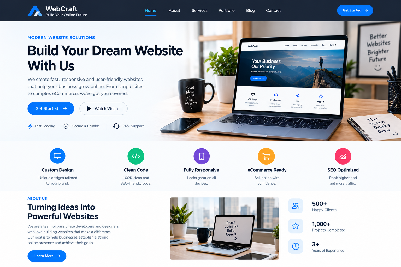 Professional website design for a small business in 2026.
